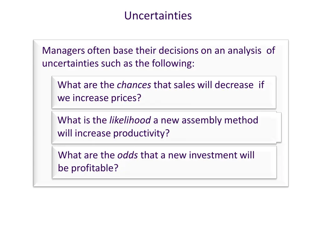 uncertainties