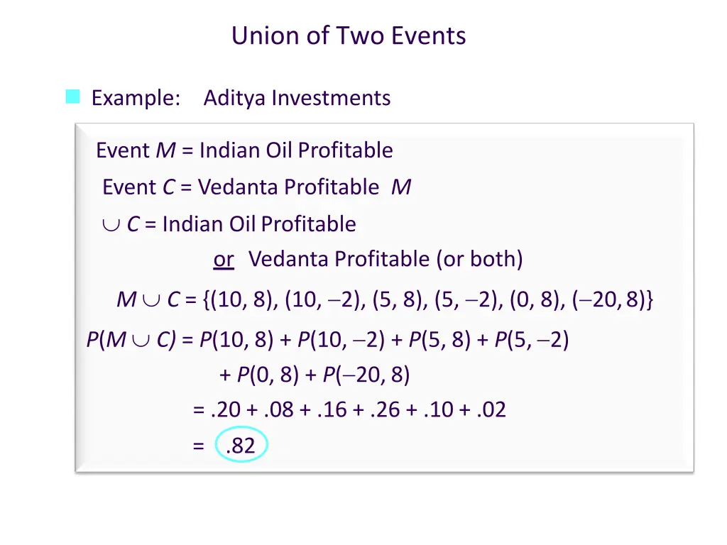 union of two events 1