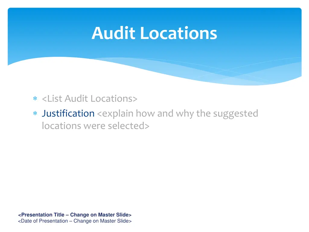 audit locations