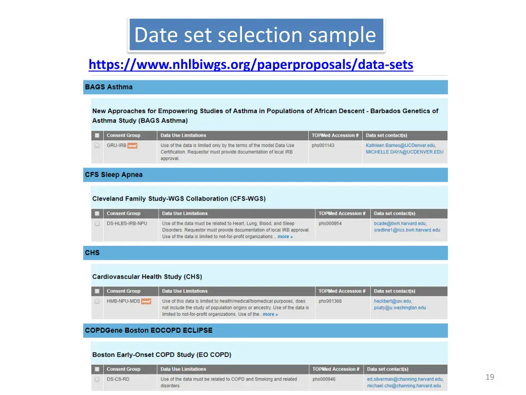 date set selection sample