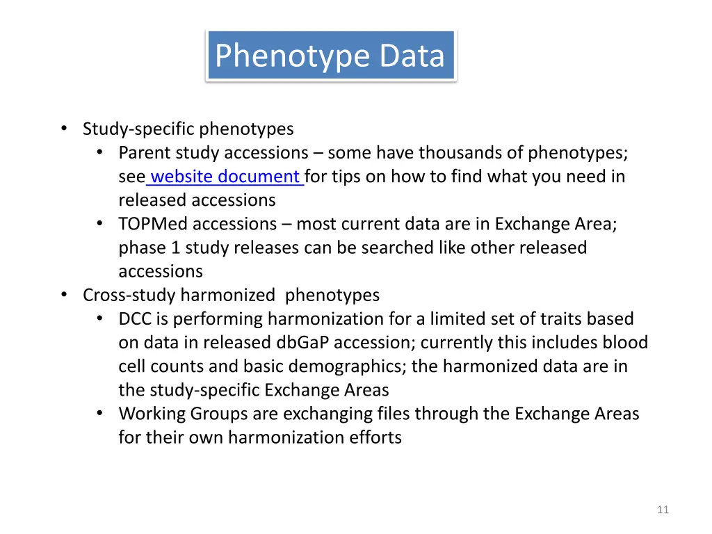 phenotype data