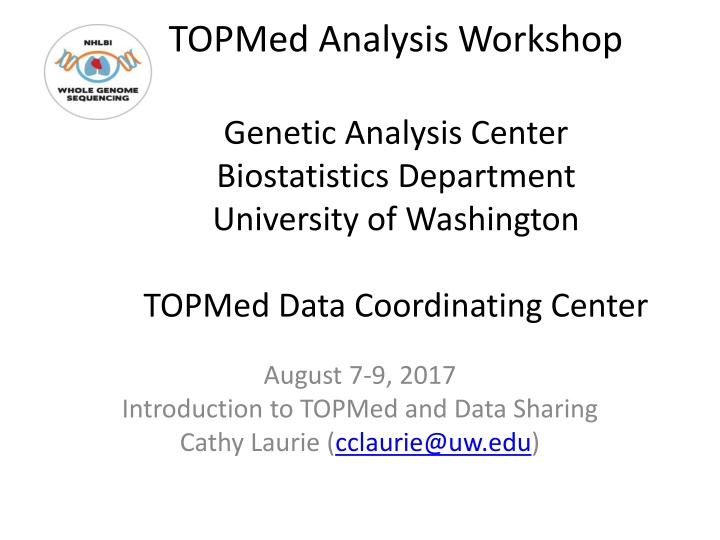 topmed analysis workshop