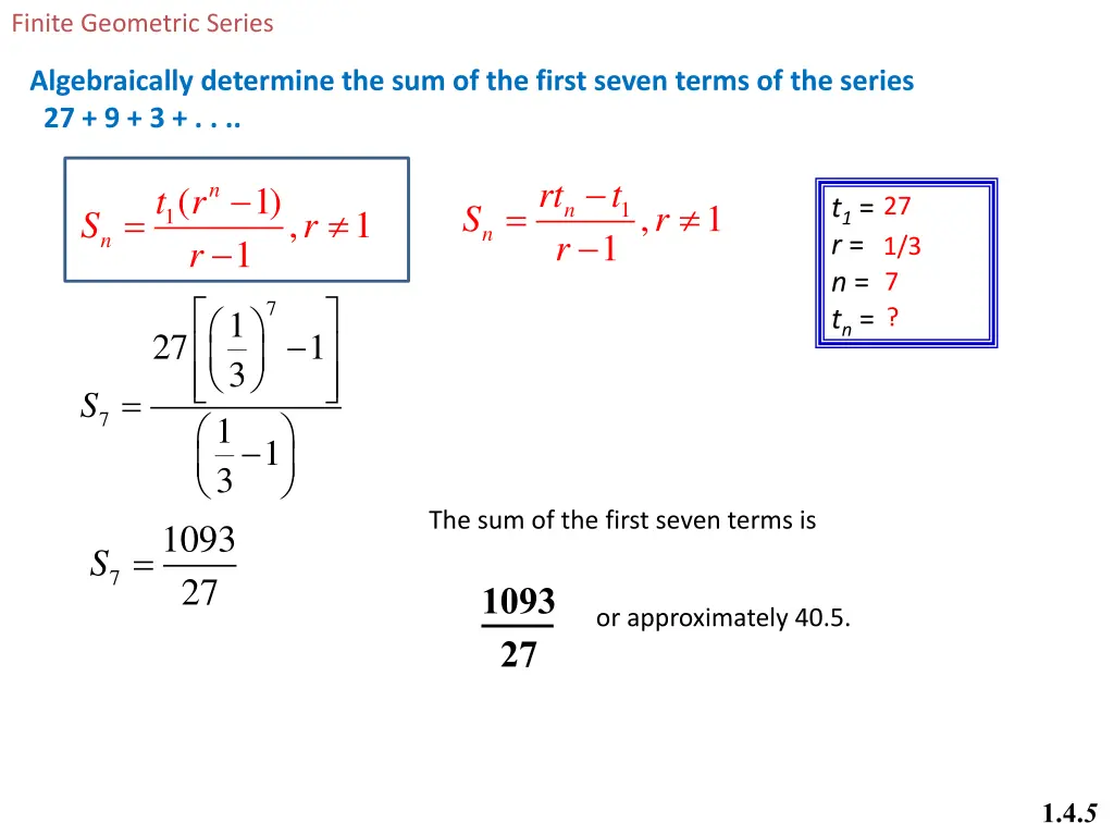 finite geometric series 1
