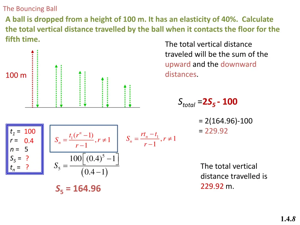 the bouncing ball a ball is dropped from a height