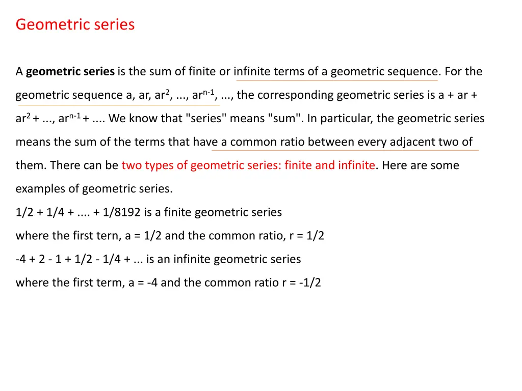 geometric series 1