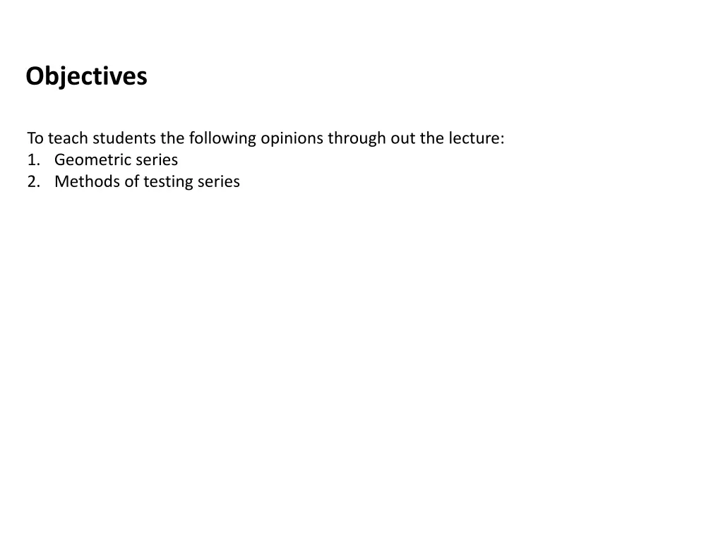 objectives
