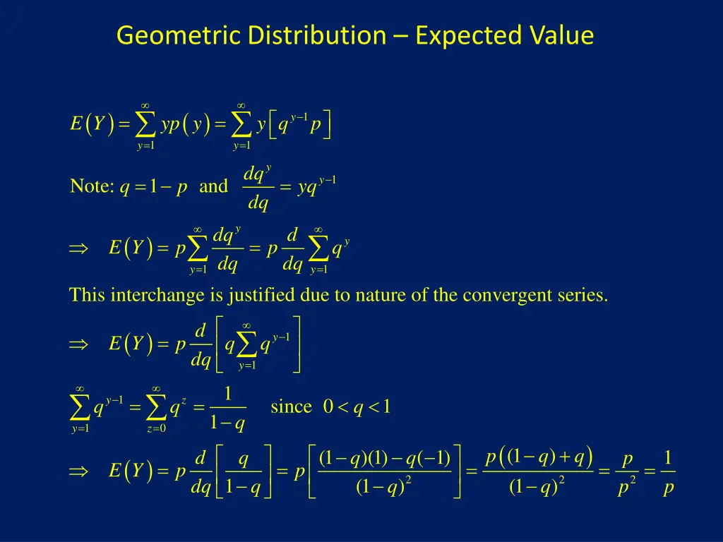 geometric distribution expected value