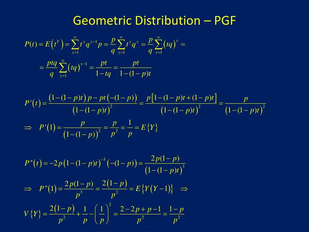 geometric distribution pgf