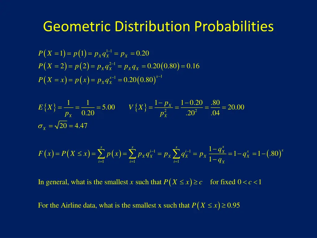 geometric distribution probabilities
