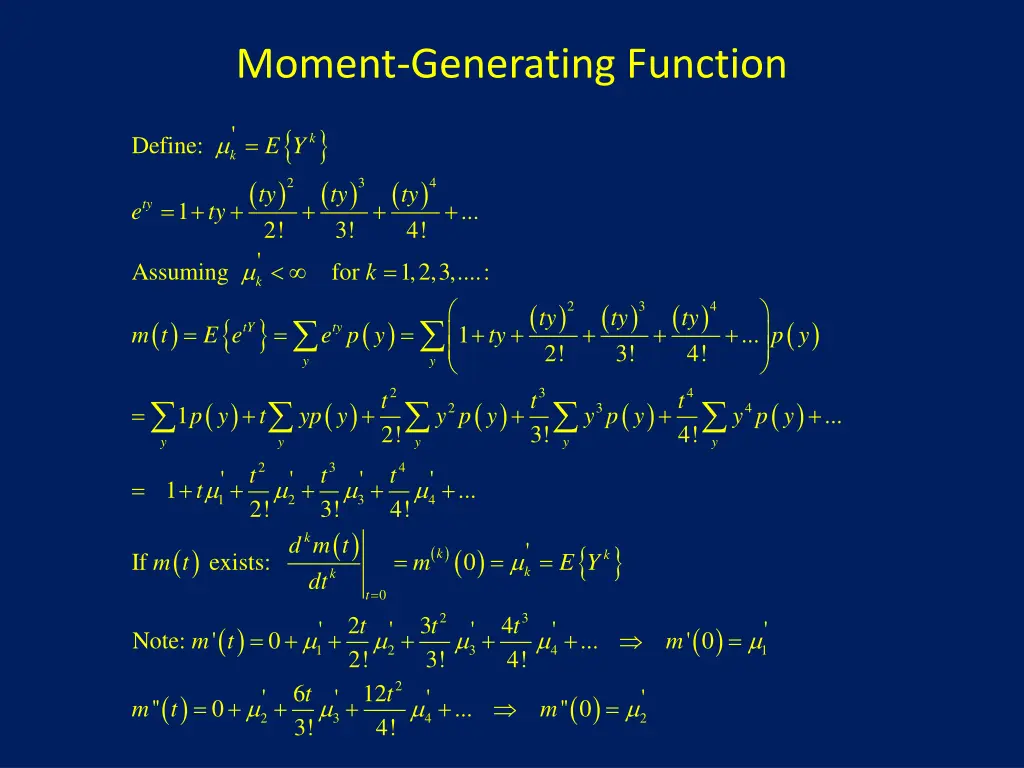 moment generating function