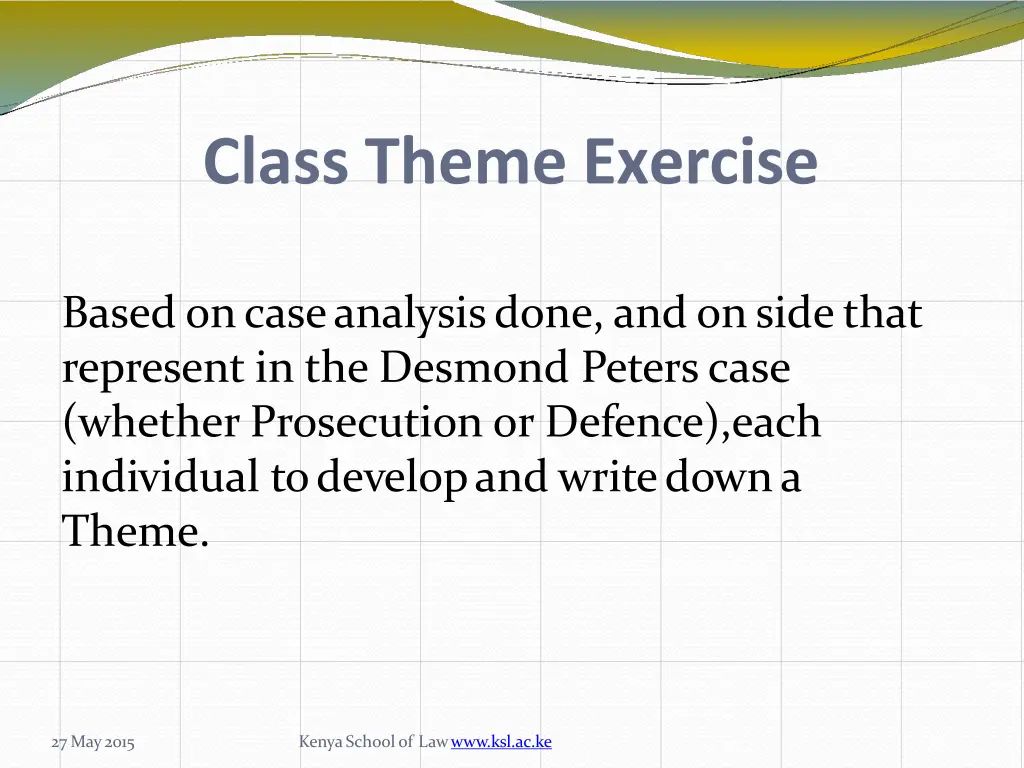 class theme exercise