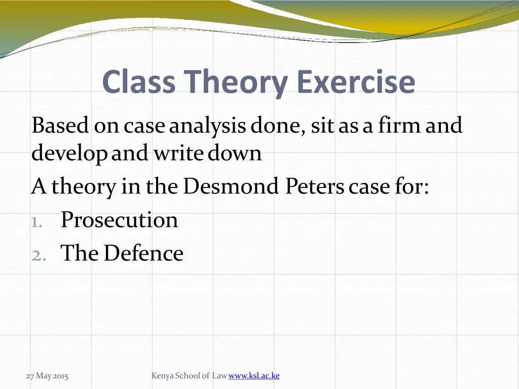 class theory exercise