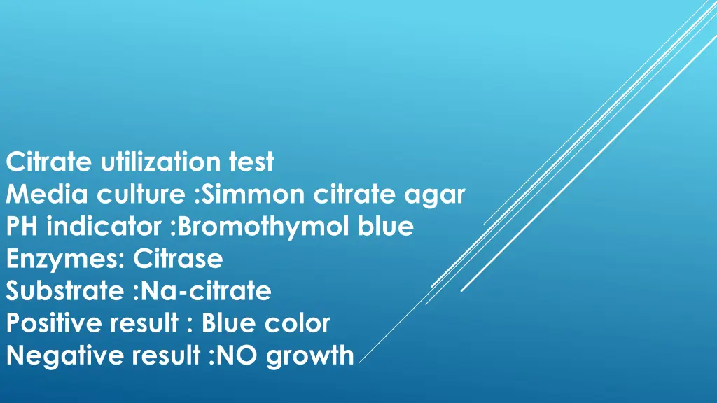 citrate utilization test media culture simmon