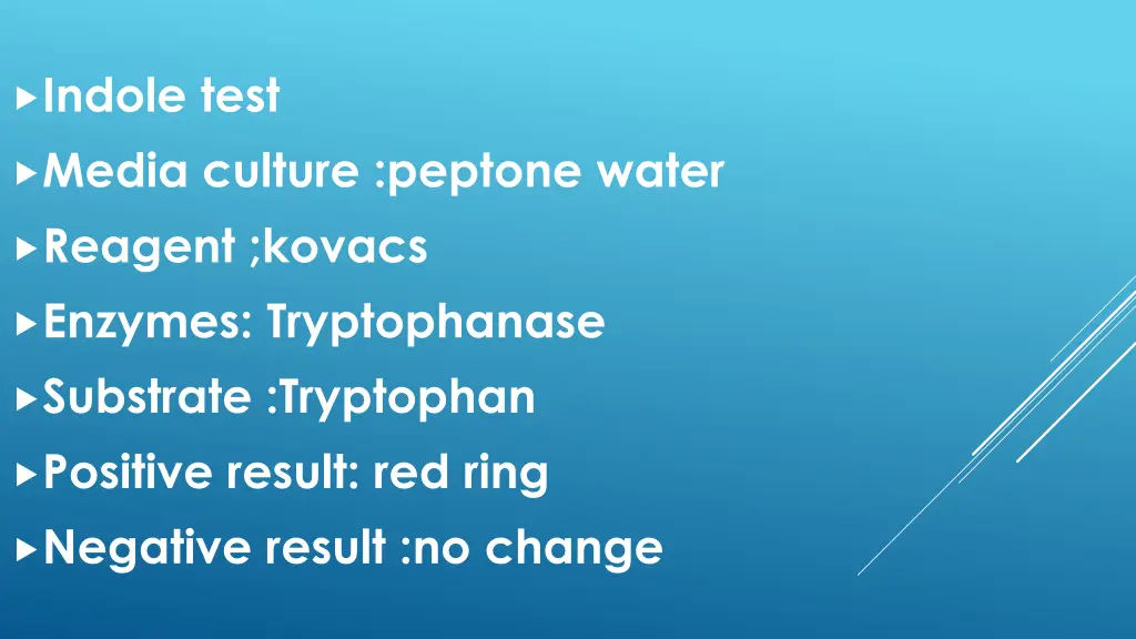 indole test media culture peptone water reagent