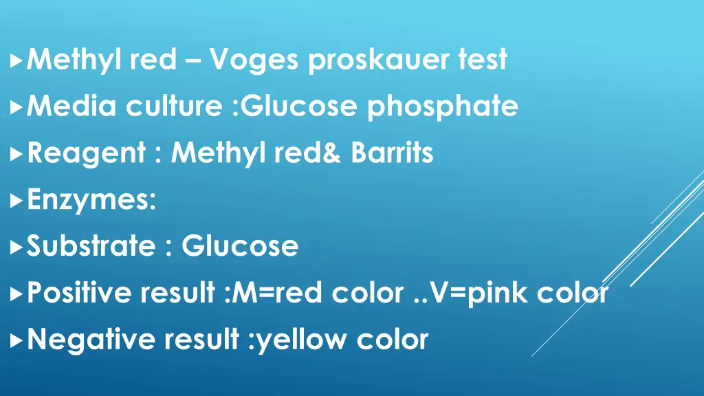 methyl red voges proskauer test media culture