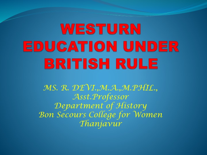 ms r devi m a m phil asst professor department
