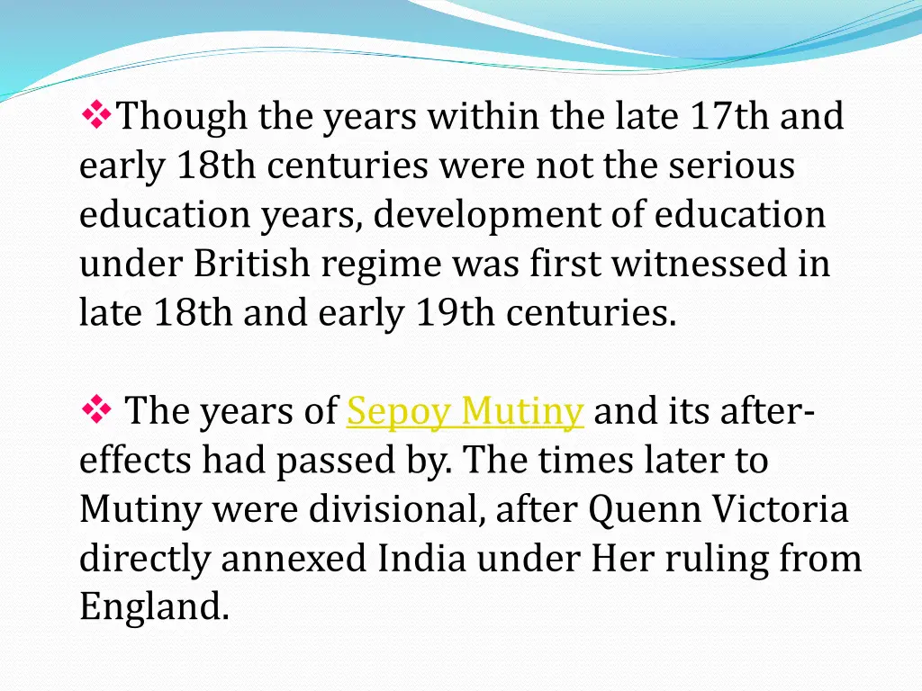though the years within the late 17th and early