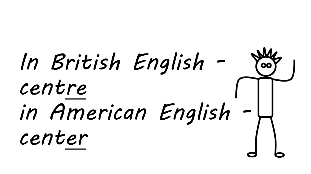 in british english centre in american english
