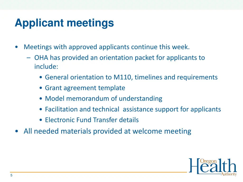 applicant meetings