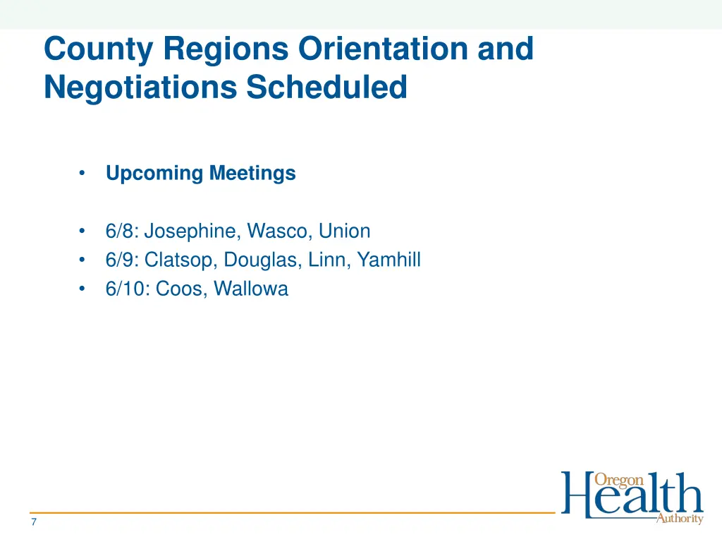 county regions orientation and negotiations 1