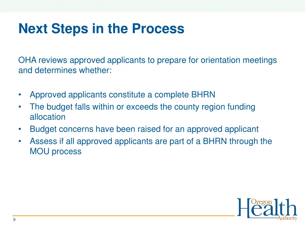 next steps in the process