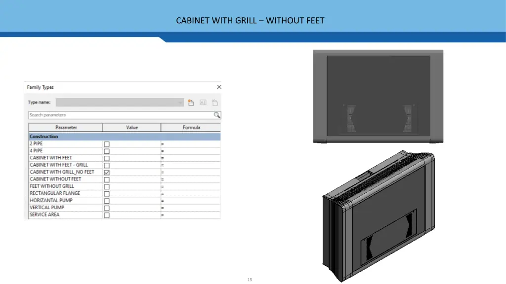 cabinet with grill without feet