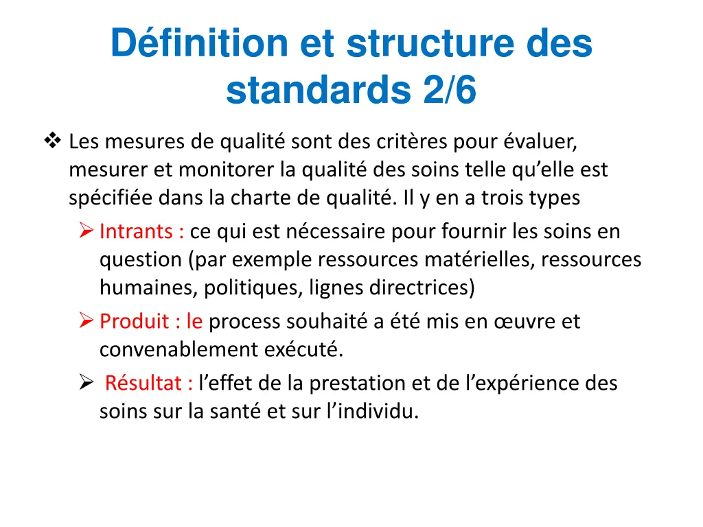 d finition et structure des standards 2 6