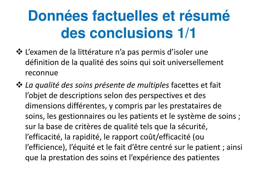 donn es factuelles et r sum des conclusions 1 1