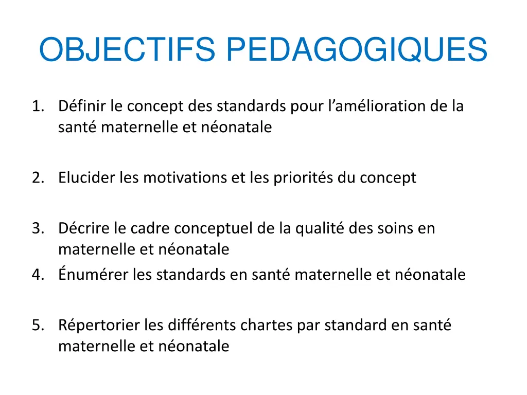 objectifs pedagogiques
