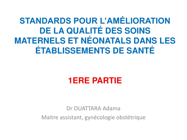 standards pour l am lioration de la qualit