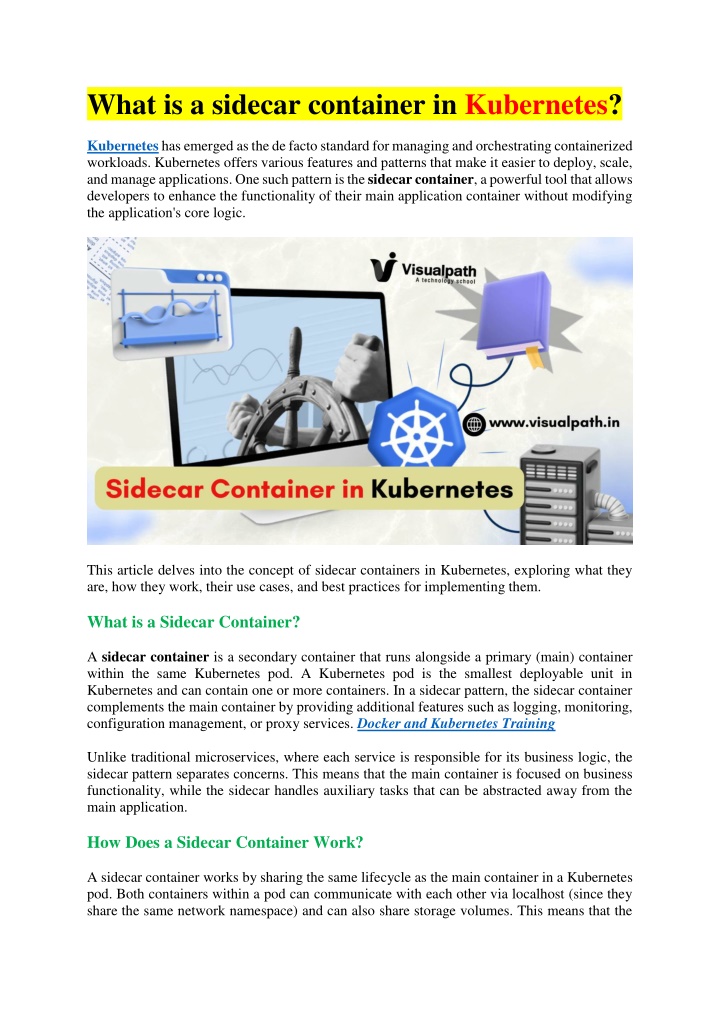 what is a sidecar container in kubernetes