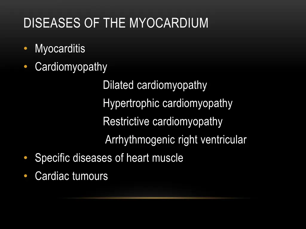 diseases of the myocardium