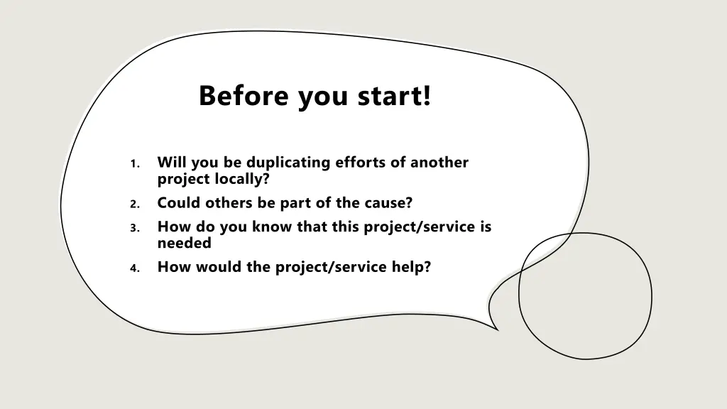 before you start