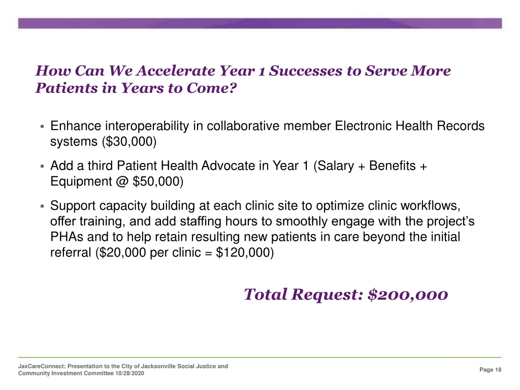 how can we accelerate year 1 successes to serve