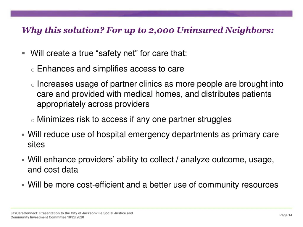 why this solution for up to 2 000 uninsured