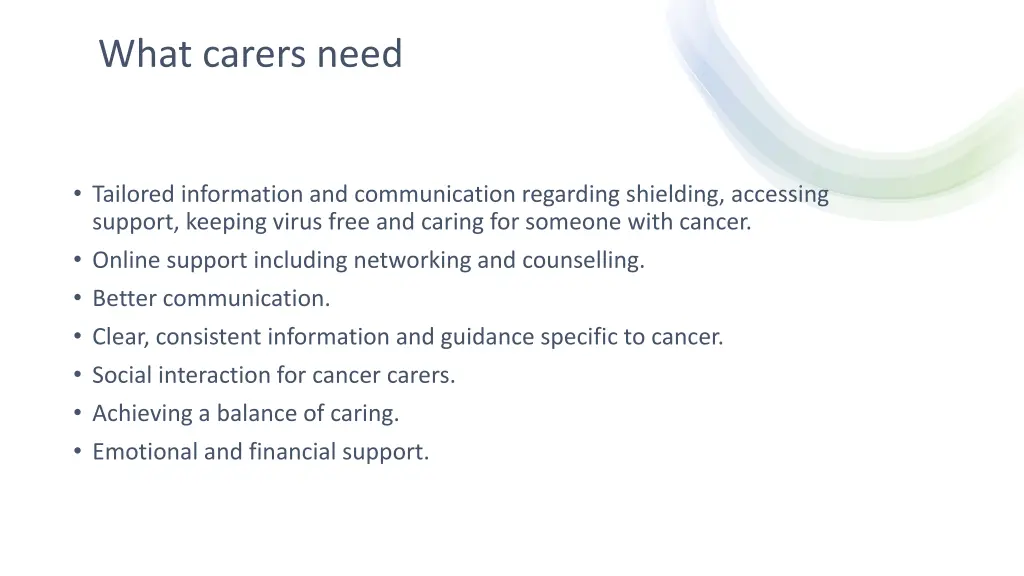 what carers need