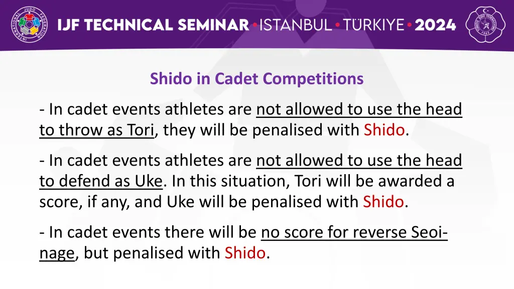 shido in cadet competitions
