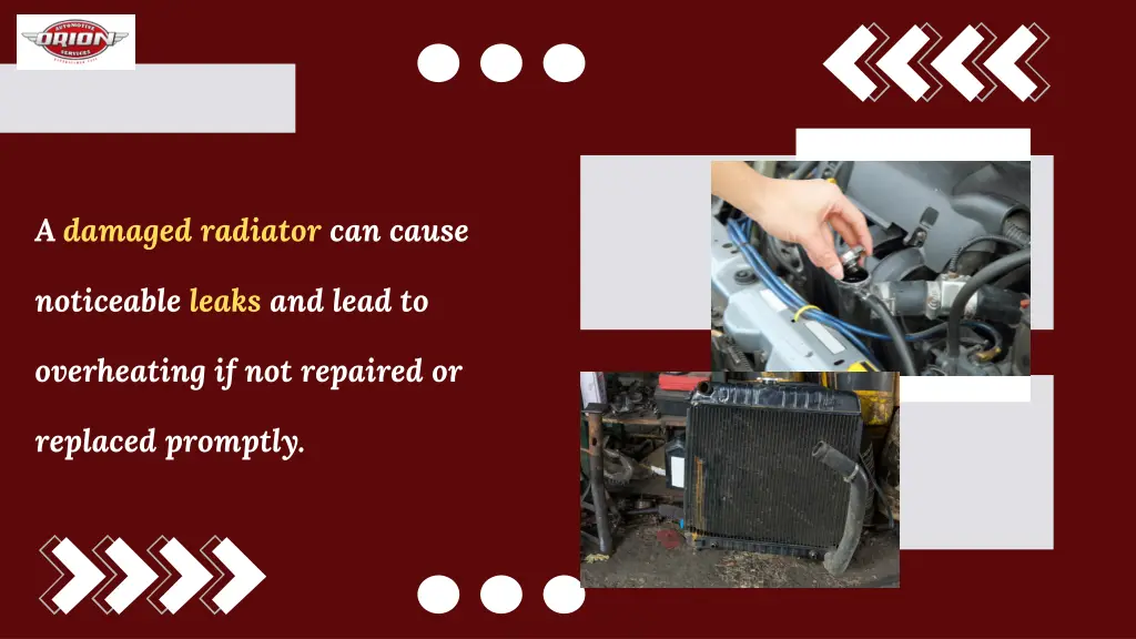 a damaged radiator can cause