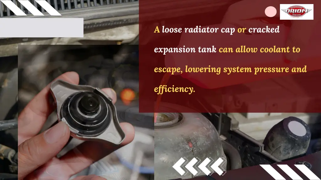 a loose radiator cap or cracked