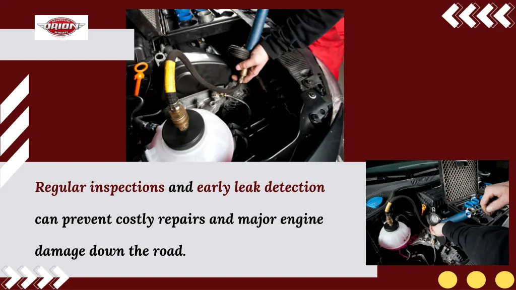 regular inspections and early leak detection