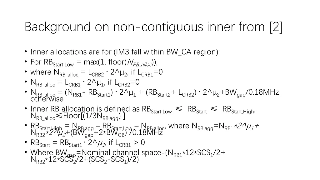 background on non contiguous inner from 2