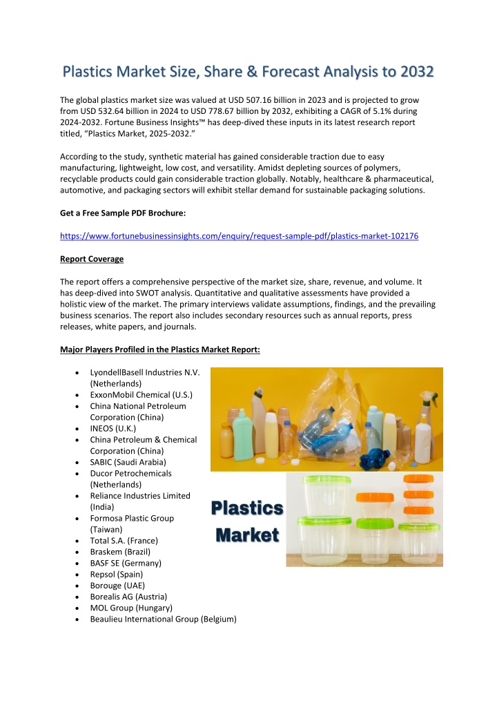 plastics market size share forecast analysis
