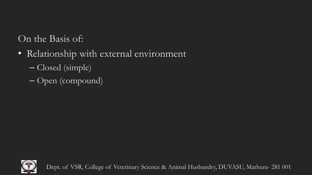 on the basis of relationship with external