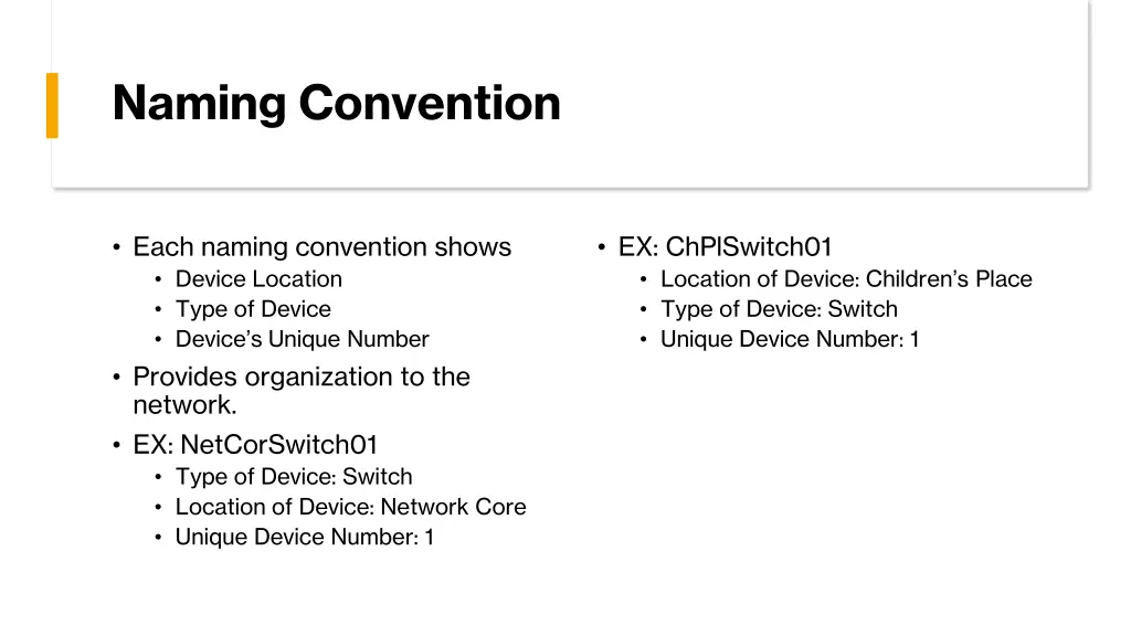naming convention