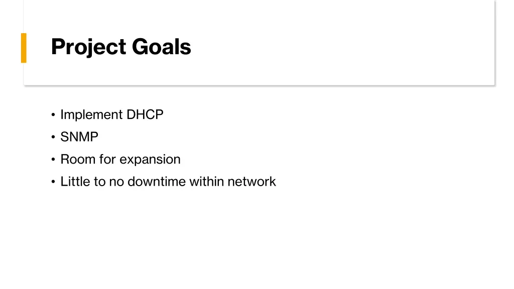 project goals