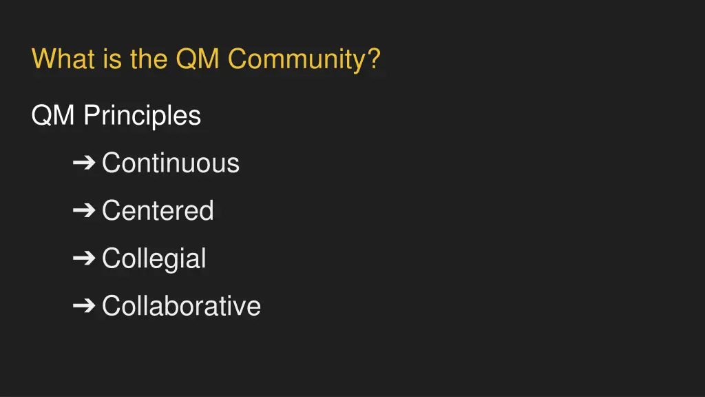 what is the qm community