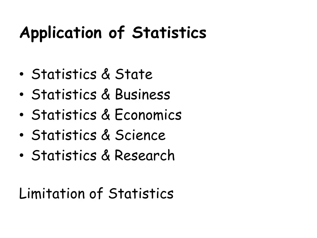 application of statistics