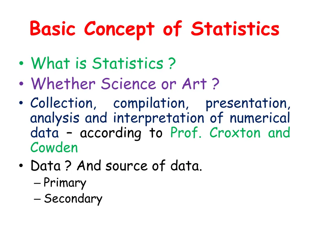 basic concept of statistics