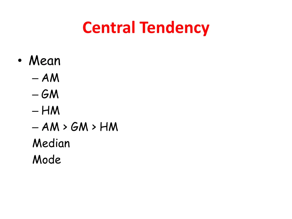 central tendency