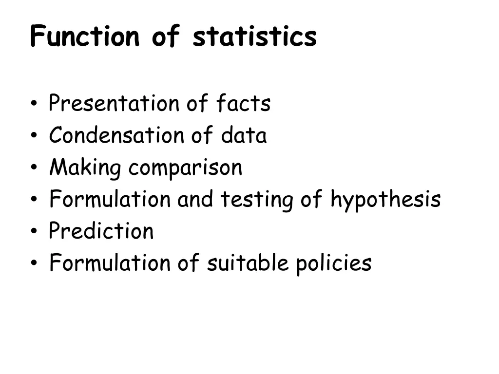 function of statistics